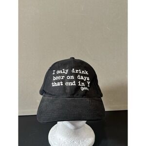 "I Only Drink Beer On Days That End In Y" Black Adjustable Hat